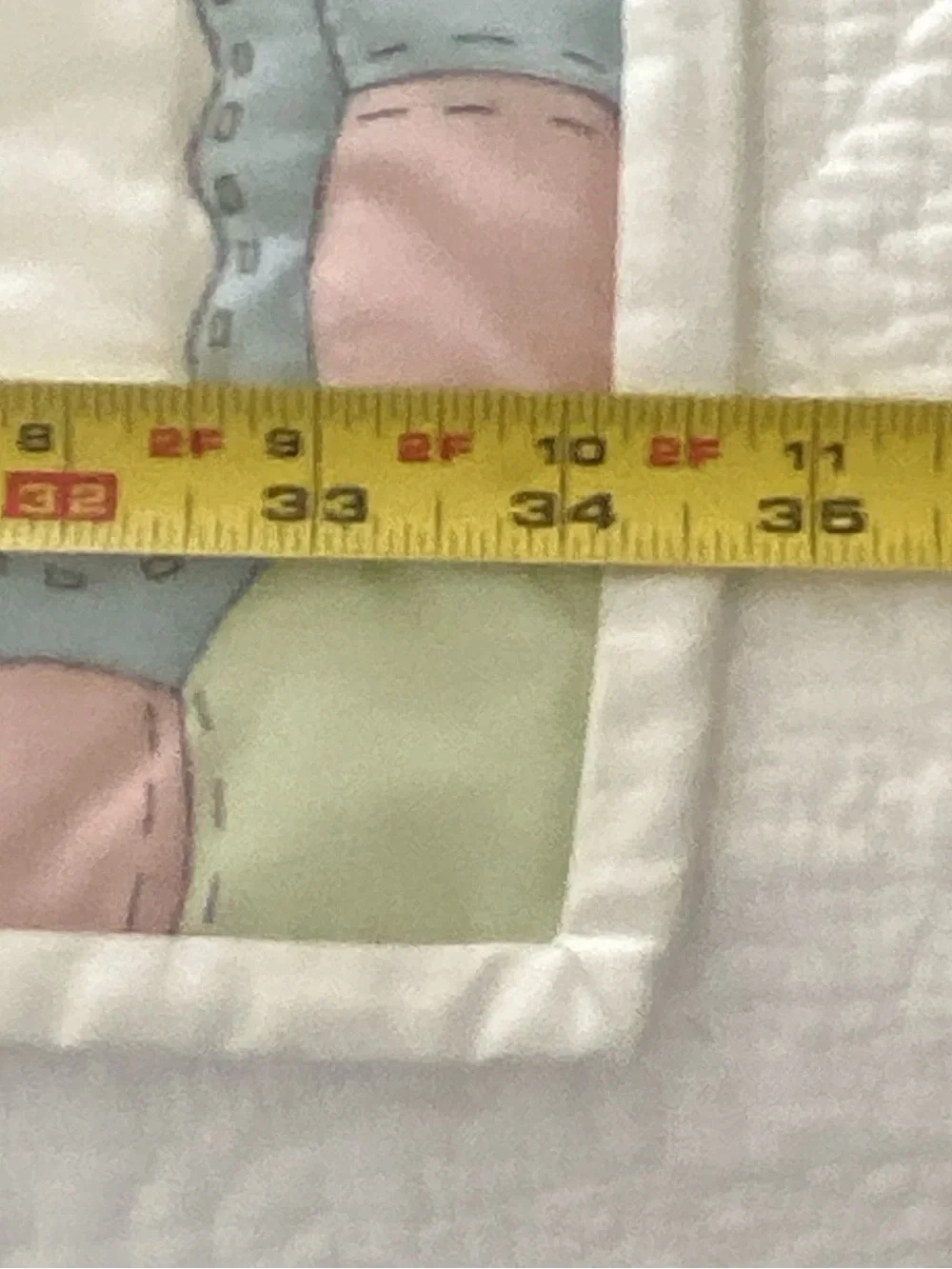 Vintage quilted Precious Moments crib/toddler bed quilt